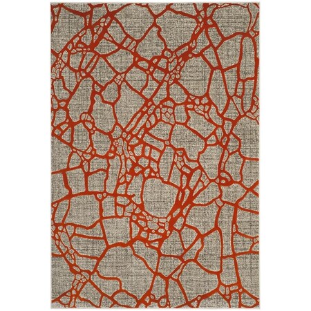 Safavieh Porcello Power Loomed Rectangle Area Rug Light Grey & Orange - 5 ft.-2 in. x 7 ft.-6 in. PRL7737F-5